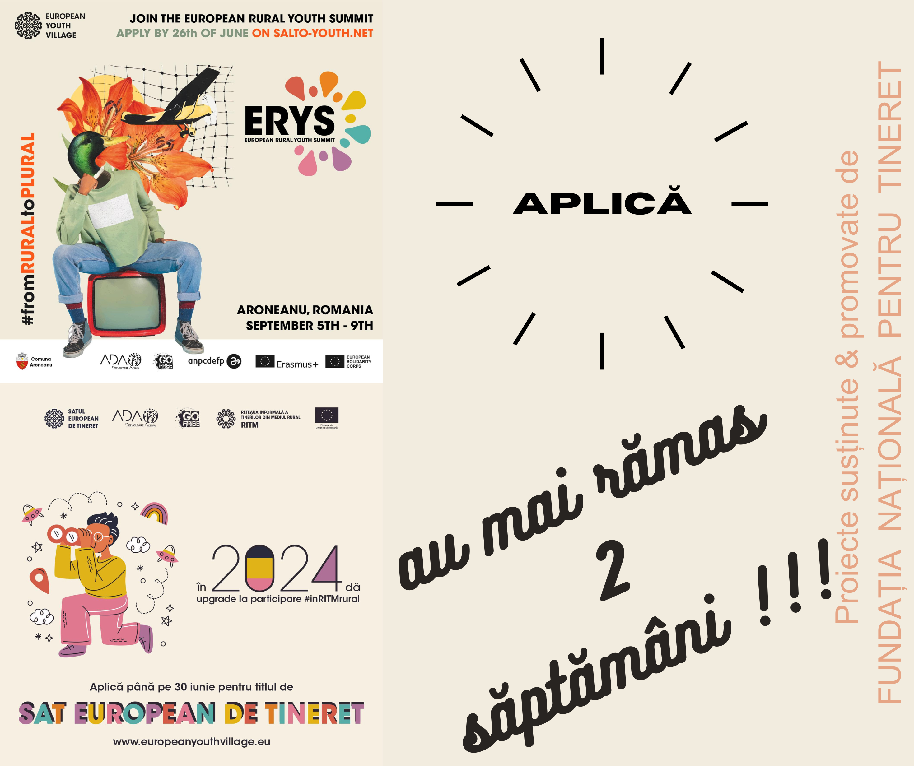 APLICĂ ACUM pentru Summitul European al Tinerilor din Mediul Rural & Titlul de “Sat European de Tineret”